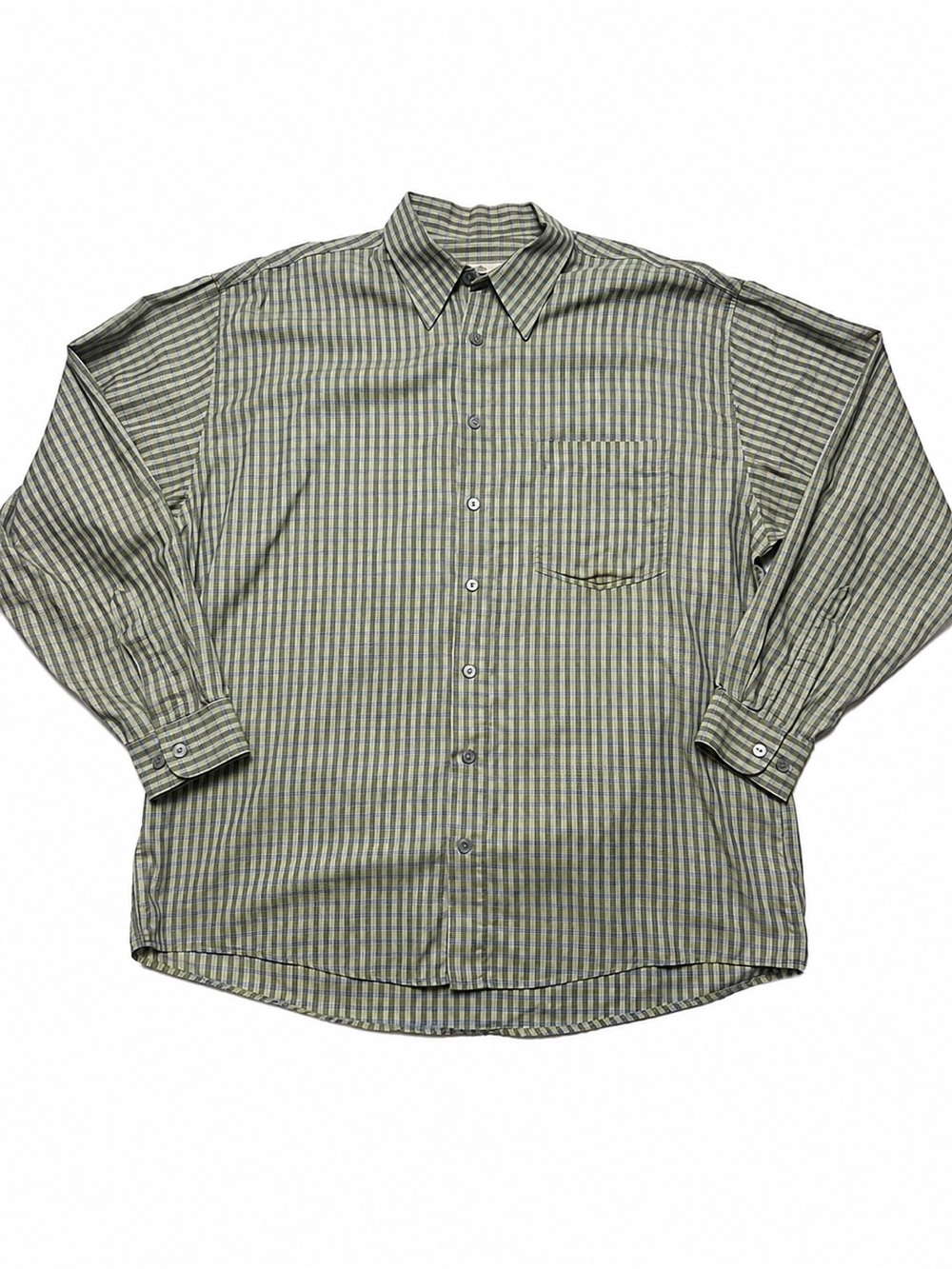 Casa Moda Olive Green Plaid Cotton Button Down Shirt XXL Relaxed EU